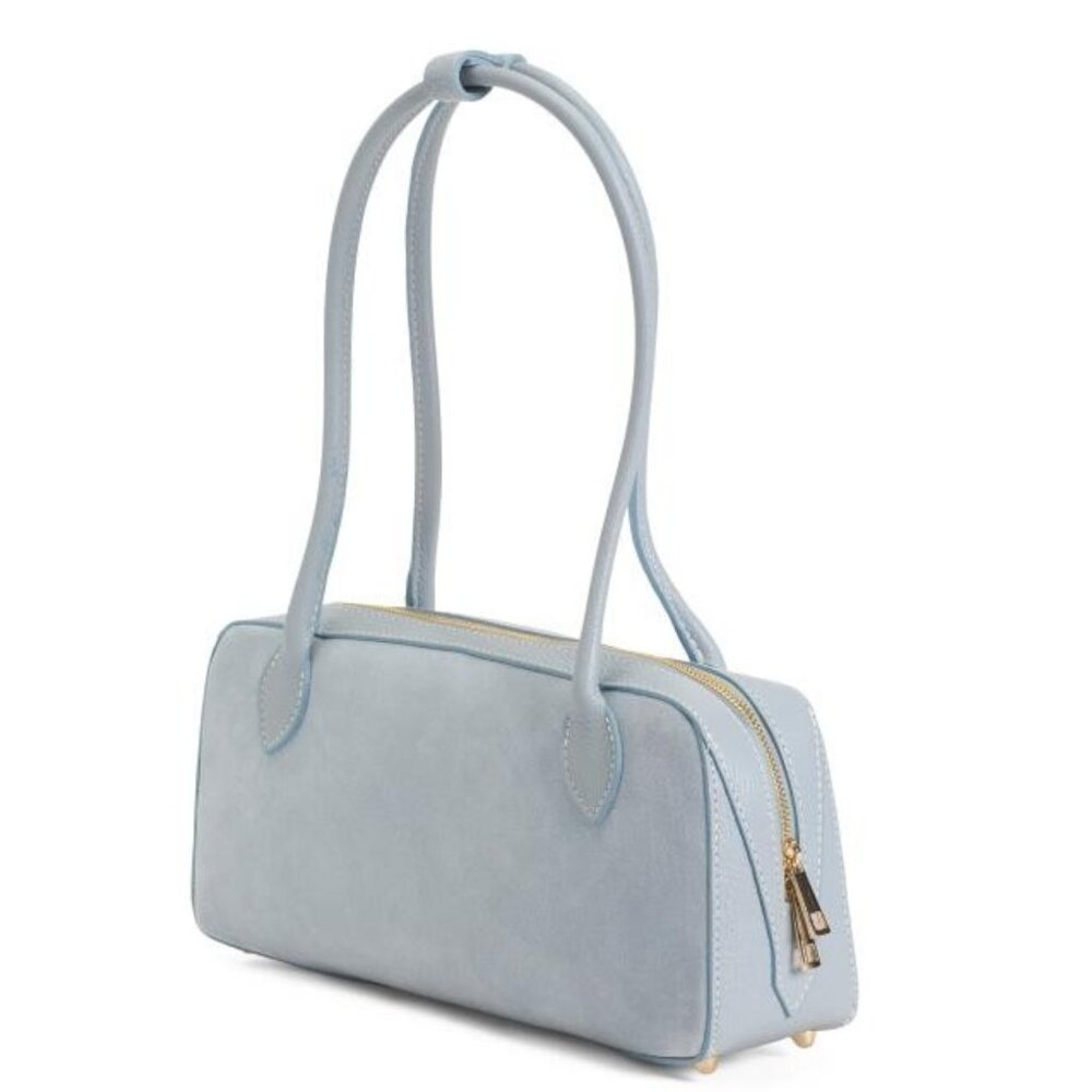 PERSAMAN NEW YORK Made In Italy Suede Barrel Shoulder Bag - Picture 4 of 5